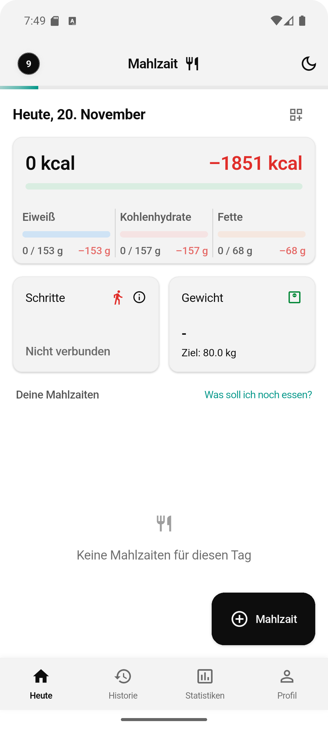Mahlzait App Screenshot 3 - Kalorienzähler Funktion