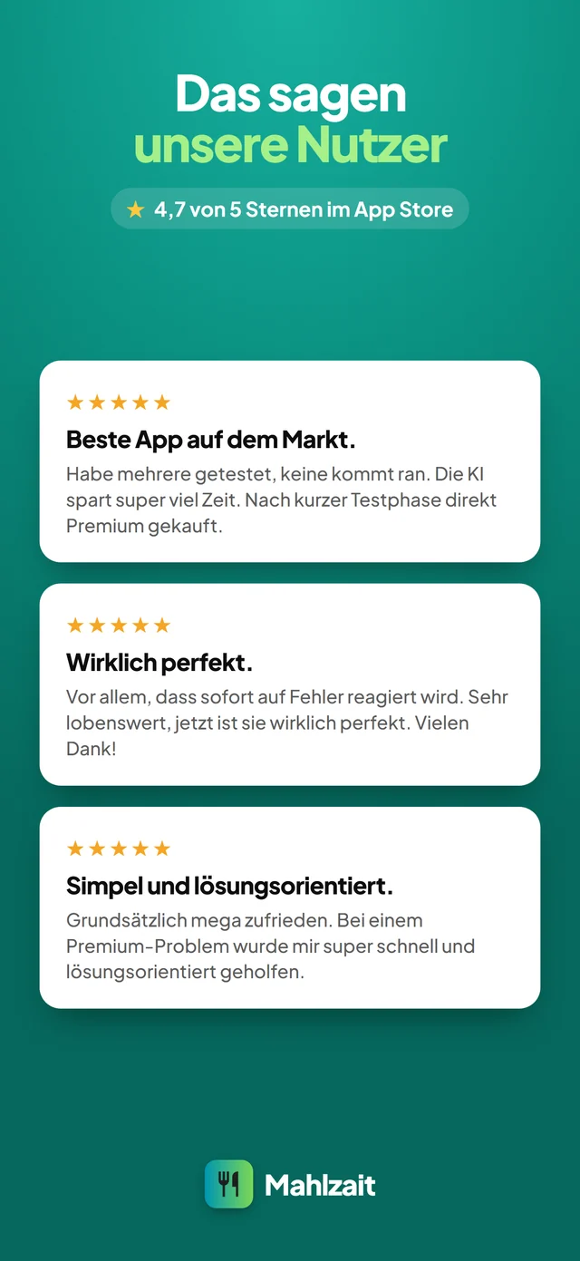 4,7 von 5 Sternen im App Store und drei Nutzerbewertungen